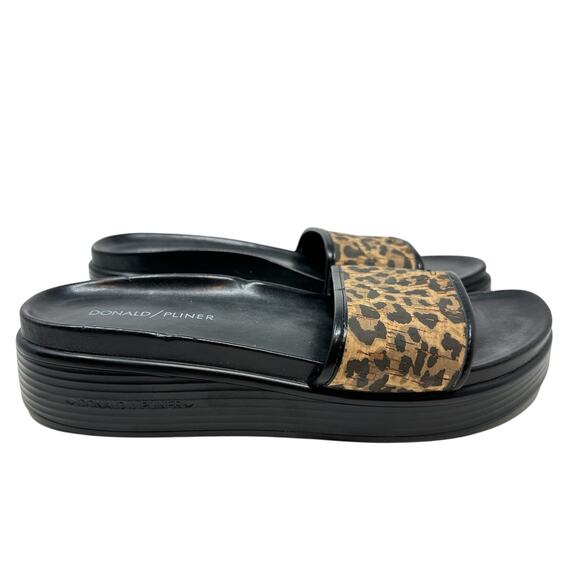 Donald J Pliner Fifi Slide Sandals Leopard Print Black Brown Size US 8 - Picture 6 of 13